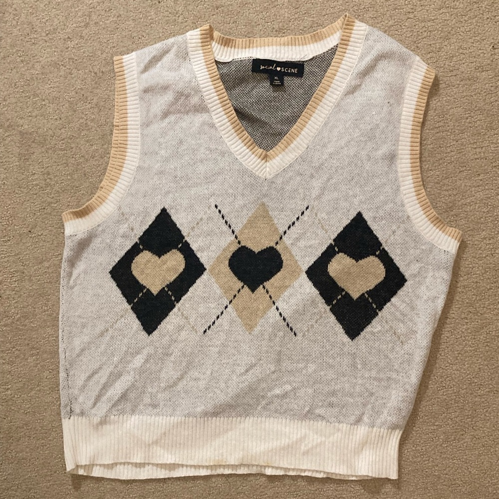 Social Scene Heart Sweater Vest